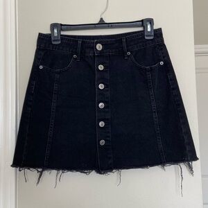 AE black denim skirt